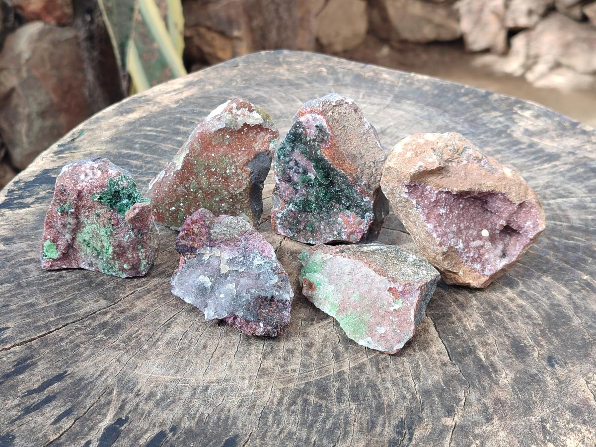 Natural Drusy Salrose Cobaltoan Dolomite with Associated Minerals x 6 From Kakanda, Congo - Toprock Gemstones and Minerals 