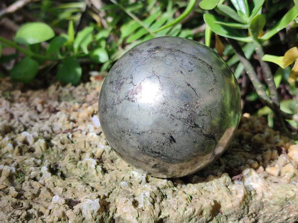 Polished Basalt Pharaoh Stone Spheres x 2 From Iron Duke Mine, Zimbabwe - Toprock Gemstones and Minerals 