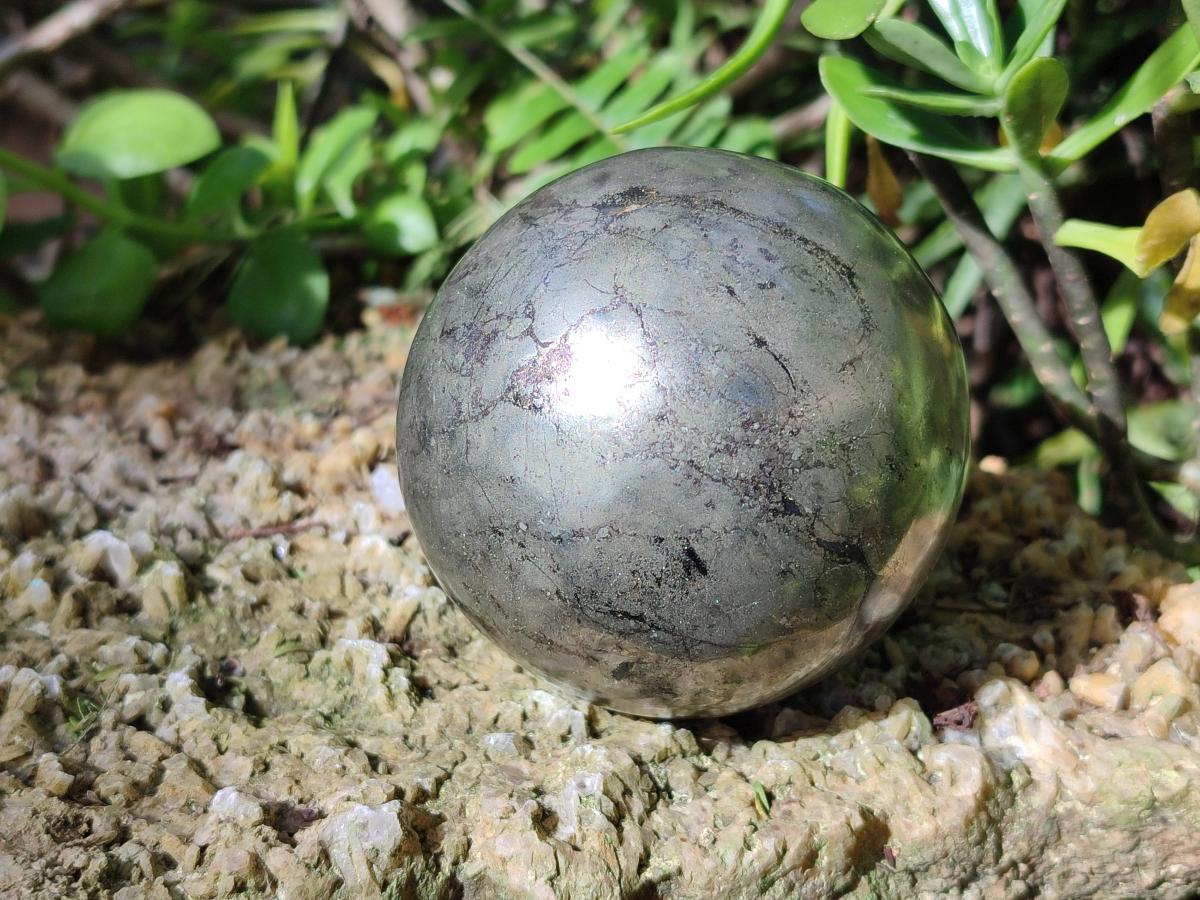 Polished Basalt Pharaoh Stone Spheres x 2 From Iron Duke Mine, Zimbabwe - Toprock Gemstones and Minerals 