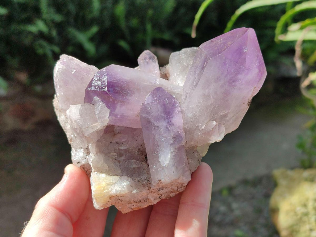 Natural Jacaranda Amethyst Clusters x 4 From Mumbwa, Zambia - Toprock Gemstones and Minerals 