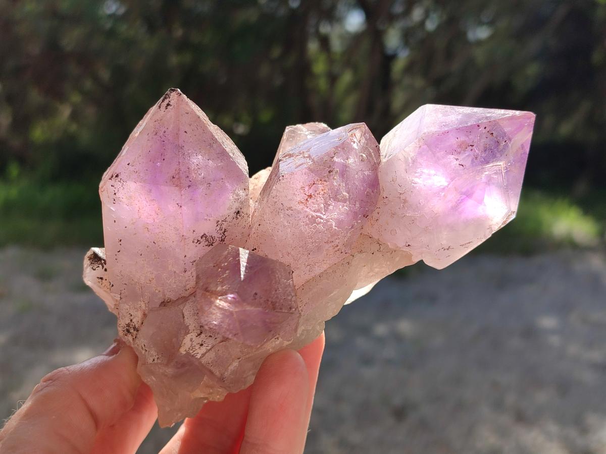 Natural Jacaranda Amethyst Clusters x 4 From Mumbwa, Zambia - Toprock Gemstones and Minerals 