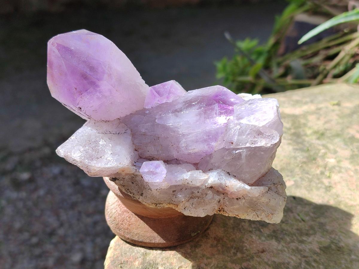 Natural Jacaranda Amethyst Clusters x 4 From Mumbwa, Zambia - Toprock Gemstones and Minerals 