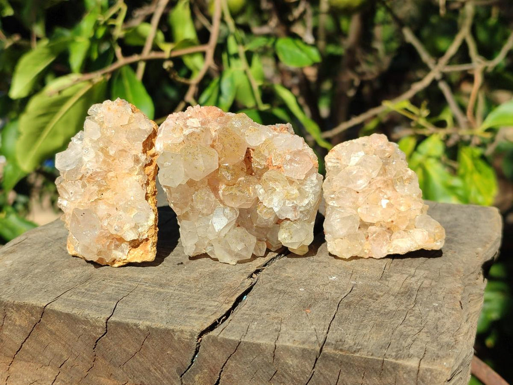 Natural Golden Limonite Quartz Cluster Specimens with Goethite x 13 From Solwezi, Zambia - Toprock Gemstones and Minerals 