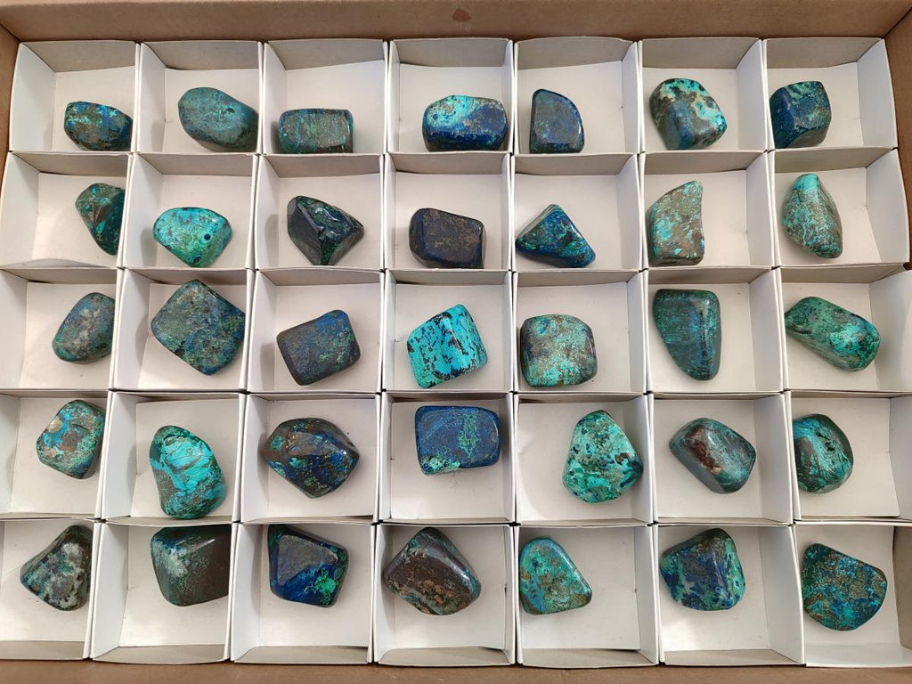 Polished Shattuckite Free Forms x 35 From Congo - Toprock Gemstones and Minerals 