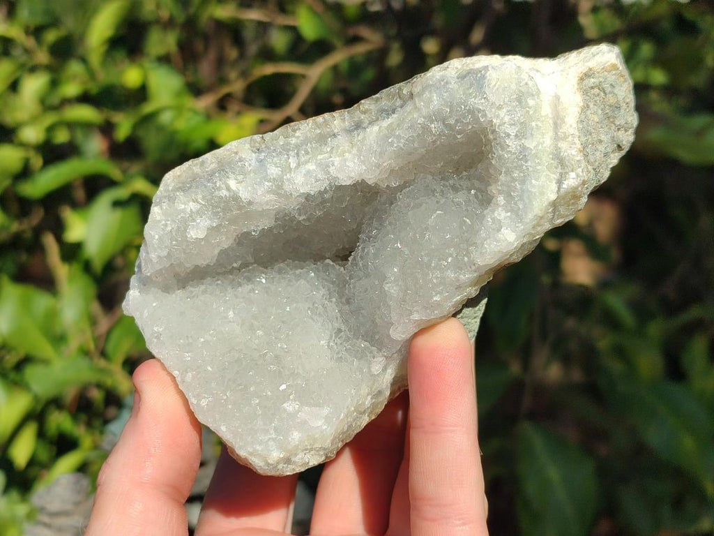 Natural Blue Lace Agate Geode Specimens with Dogtooth Calcite x 4 From Nsanje, Malawi - Toprock Gemstones and Minerals 