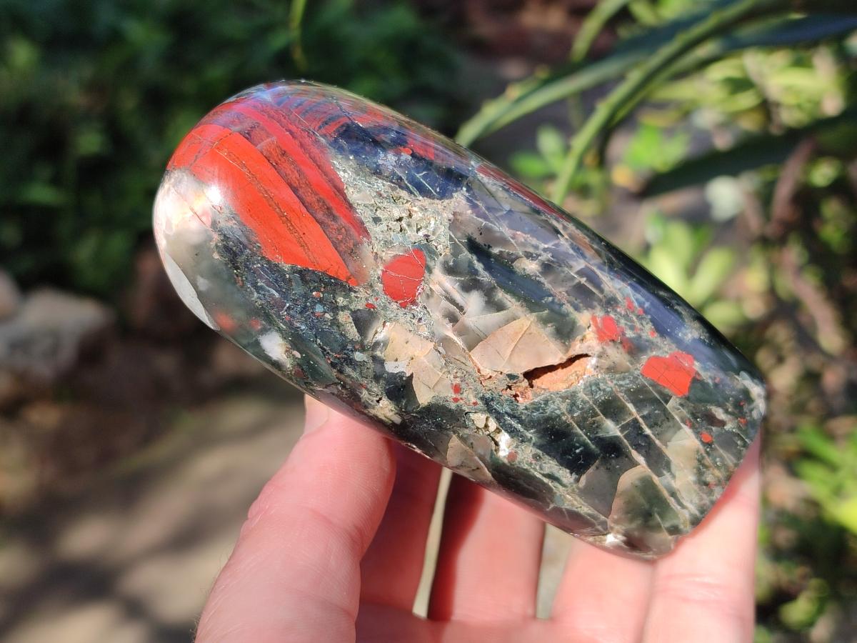 Polished Bloodstone Standing Display Pieces x 3 From Swaziland - Toprock Gemstones and Minerals 