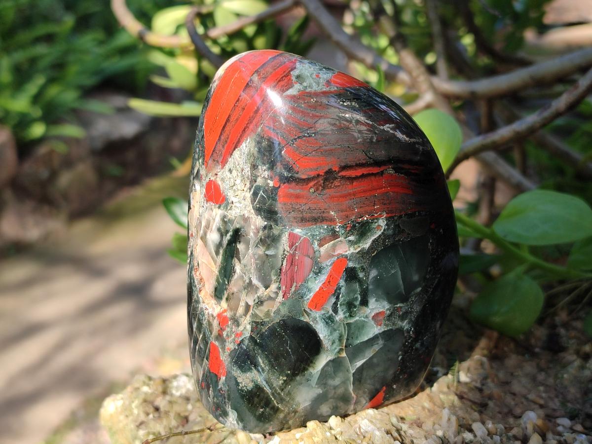Polished Bloodstone Standing Display Pieces x 3 From Swaziland - Toprock Gemstones and Minerals 