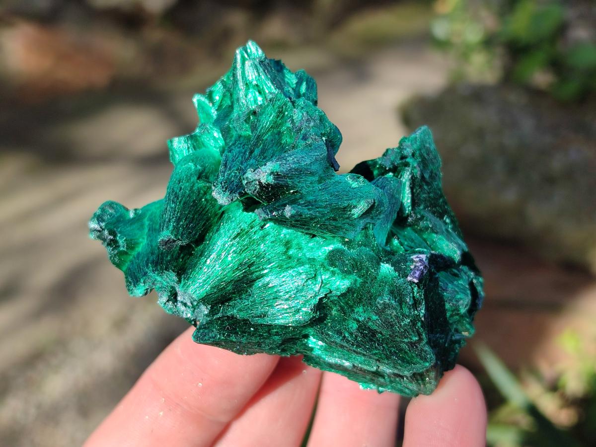 Natural Silky Malachite Specimens x 6 From Kasompe, Congo - Toprock Gemstones and Minerals 