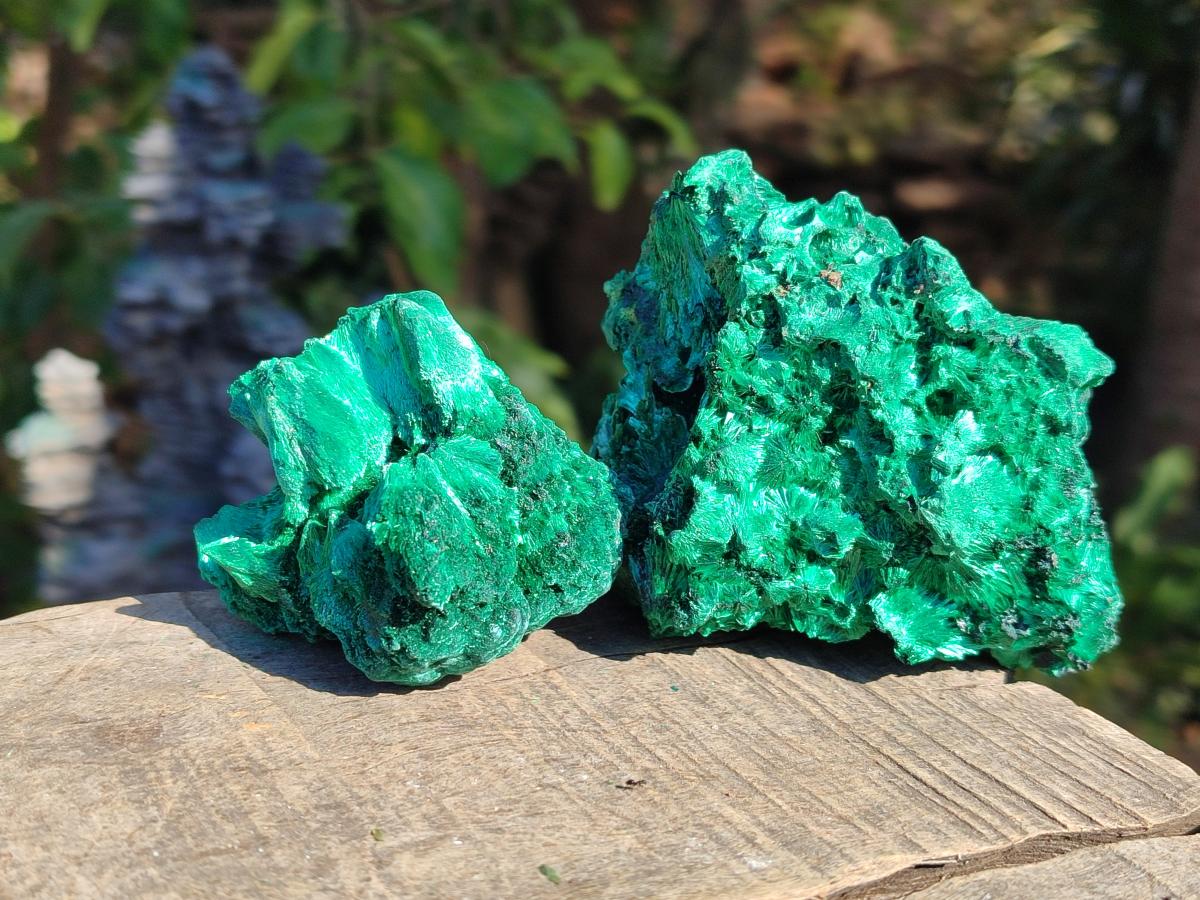 Natural Silky Malachite Specimens x 6 From Kasompe, Congo - Toprock Gemstones and Minerals 