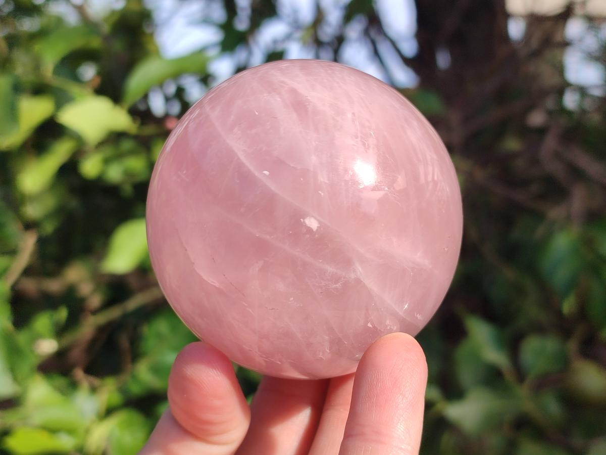 Polished Gemmy Star Rose Quartz Spheres x 3 From Madagascar - Toprock Gemstones and Minerals 