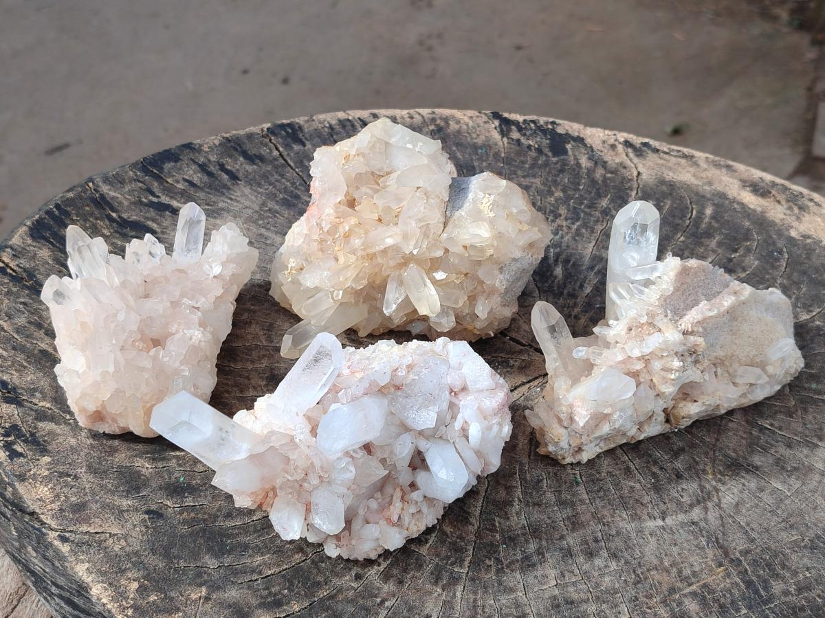 Natural Malagasy Quartz Clusters x 4 From Madagascar - Toprock Gemstones and Minerals 