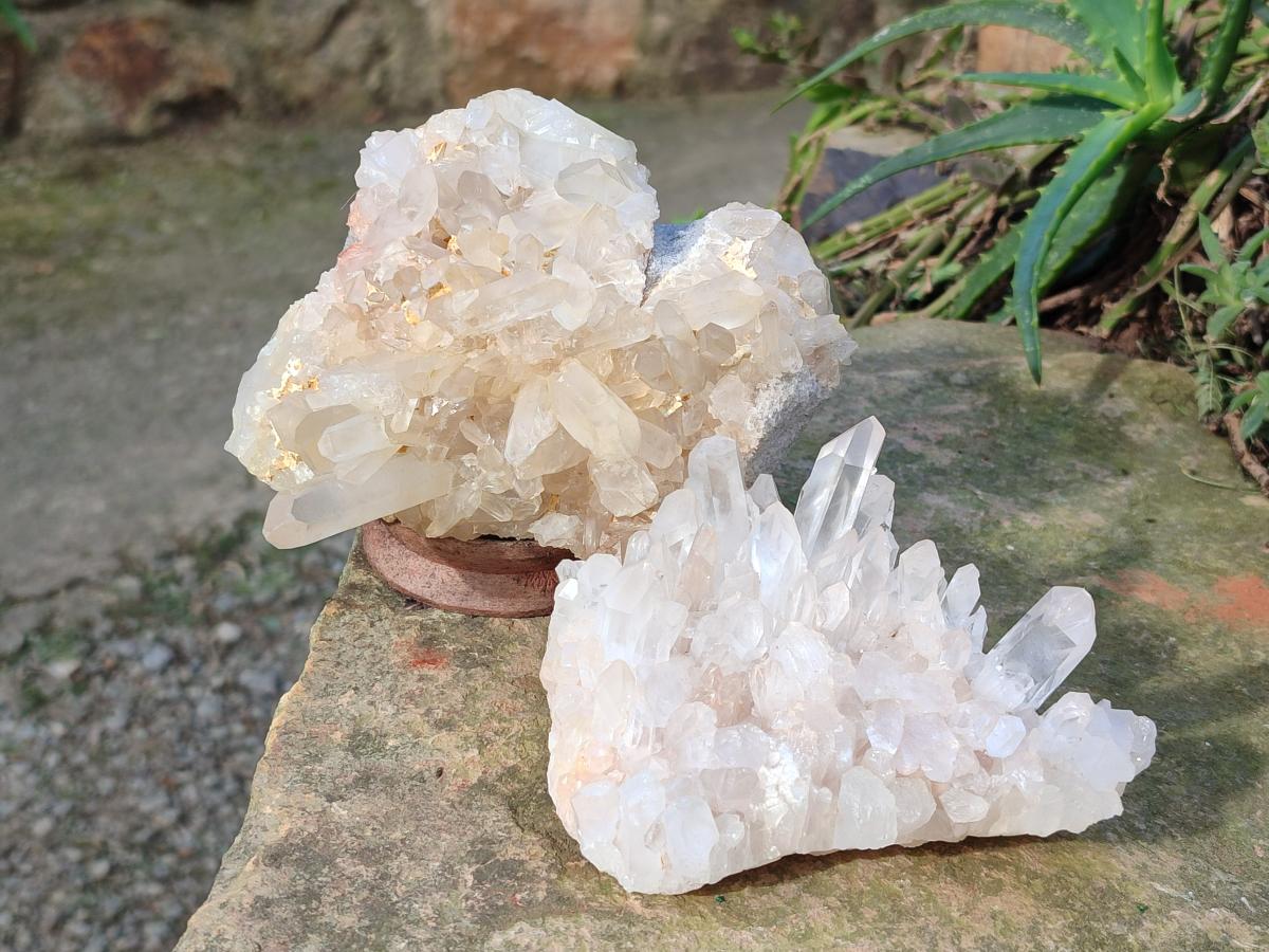 Natural Malagasy Quartz Clusters x 4 From Madagascar - Toprock Gemstones and Minerals 