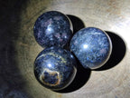 Polished "Water Sapphire" Spheres with Sillimanite x 6 From Ambatofinandrahana, Madagascar - Toprock Gemstones and Minerals 