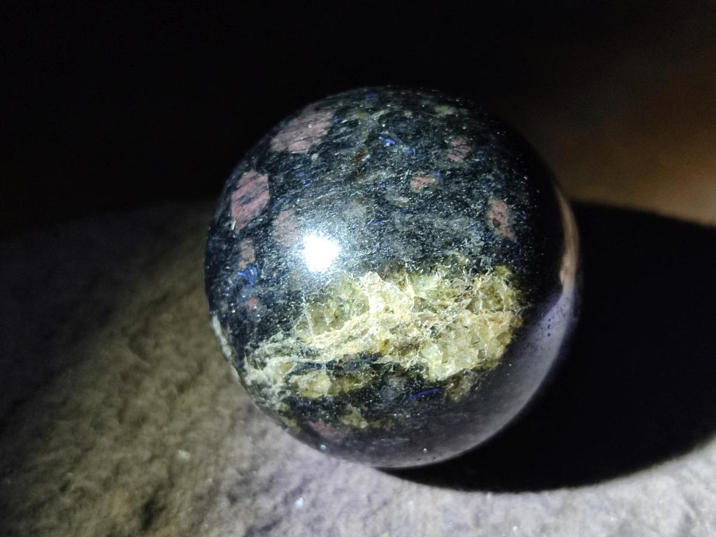 Polished "Water Sapphire" Spheres with Sillimanite x 6 From Ambatofinandrahana, Madagascar - Toprock Gemstones and Minerals 