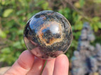 Polished "Water Sapphire" Spheres with Sillimanite x 6 From Ambatofinandrahana, Madagascar - Toprock Gemstones and Minerals 
