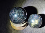 Polished "Water Sapphire" Spheres with Sillimanite x 6 From Ambatofinandrahana, Madagascar - Toprock Gemstones and Minerals 