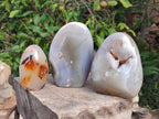 Polished Banded Agate Standing Display Pieces x 3 From Madagascar - Toprock Gemstones and Minerals 