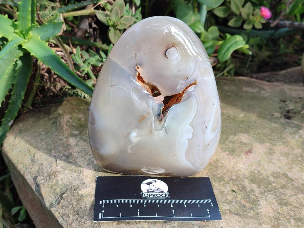 Polished Banded Agate Standing Display Pieces x 3 From Madagascar - Toprock Gemstones and Minerals 