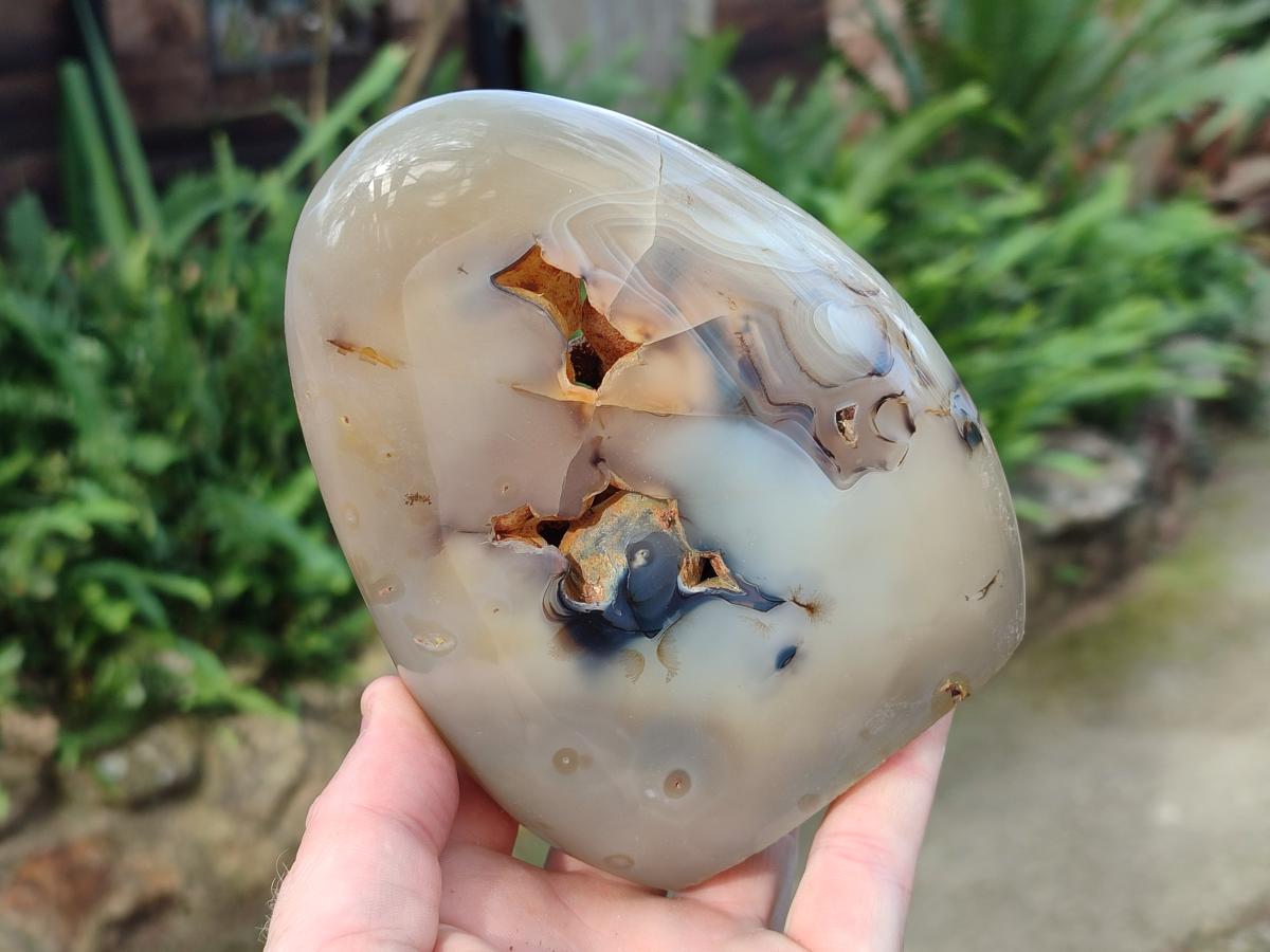 Polished Banded Agate Standing Display Pieces x 3 From Madagascar - Toprock Gemstones and Minerals 