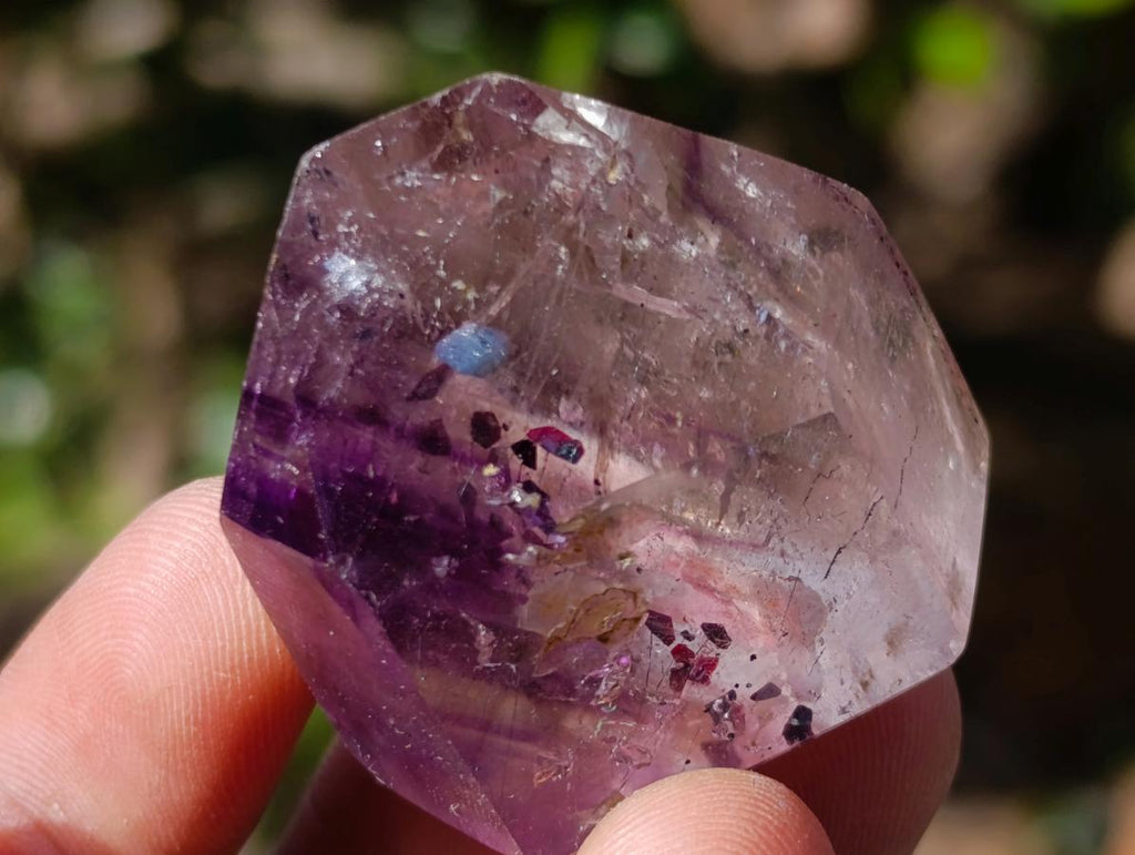 Polished Smokey Window Amethyst Crystals x 24 From Akansobe, Madagascar - Toprock Gemstones and Minerals 