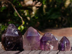 Polished Smokey Window Amethyst Crystals x 24 From Akansobe, Madagascar - Toprock Gemstones and Minerals 