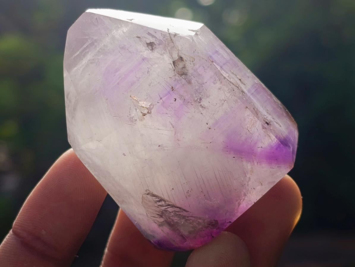 Polished Smokey Window Amethyst Crystals x 24 From Akansobe, Madagascar - Toprock Gemstones and Minerals 