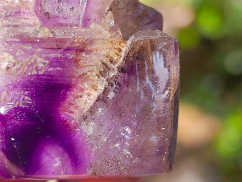 Polished Smokey Window Amethyst Crystals x 24 From Akansobe, Madagascar - Toprock Gemstones and Minerals 