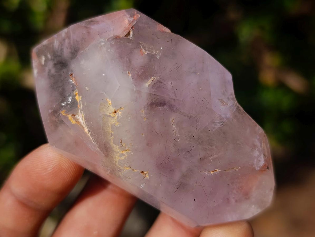 Polished Smokey Window Amethyst Crystals x 24 From Akansobe, Madagascar - Toprock Gemstones and Minerals 