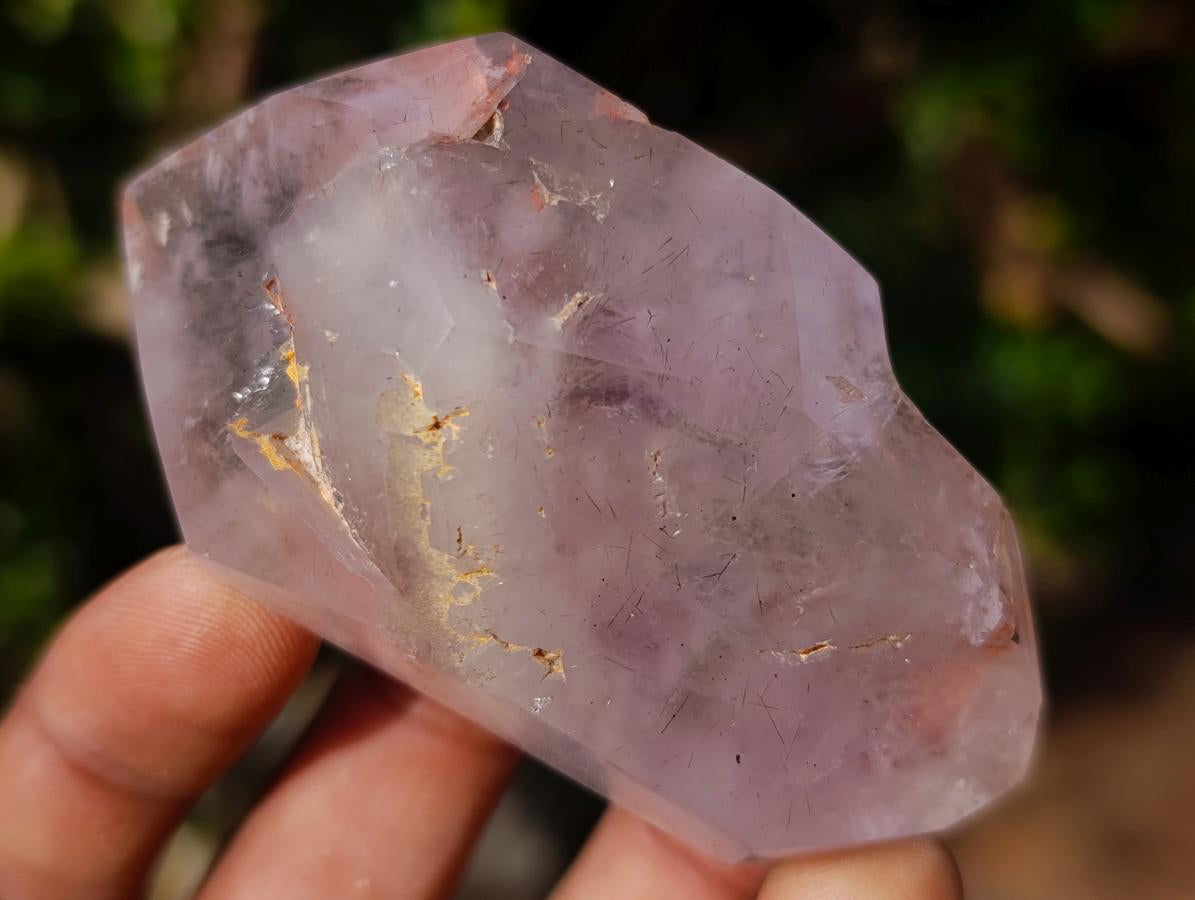 Polished Smokey Window Amethyst Crystals x 24 From Akansobe, Madagascar - Toprock Gemstones and Minerals 