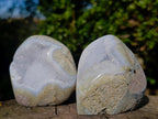 Polished Blue Lace Agate Standing Display Pieces x 6 From Nsanje, Malawi - Toprock Gemstones and Minerals 