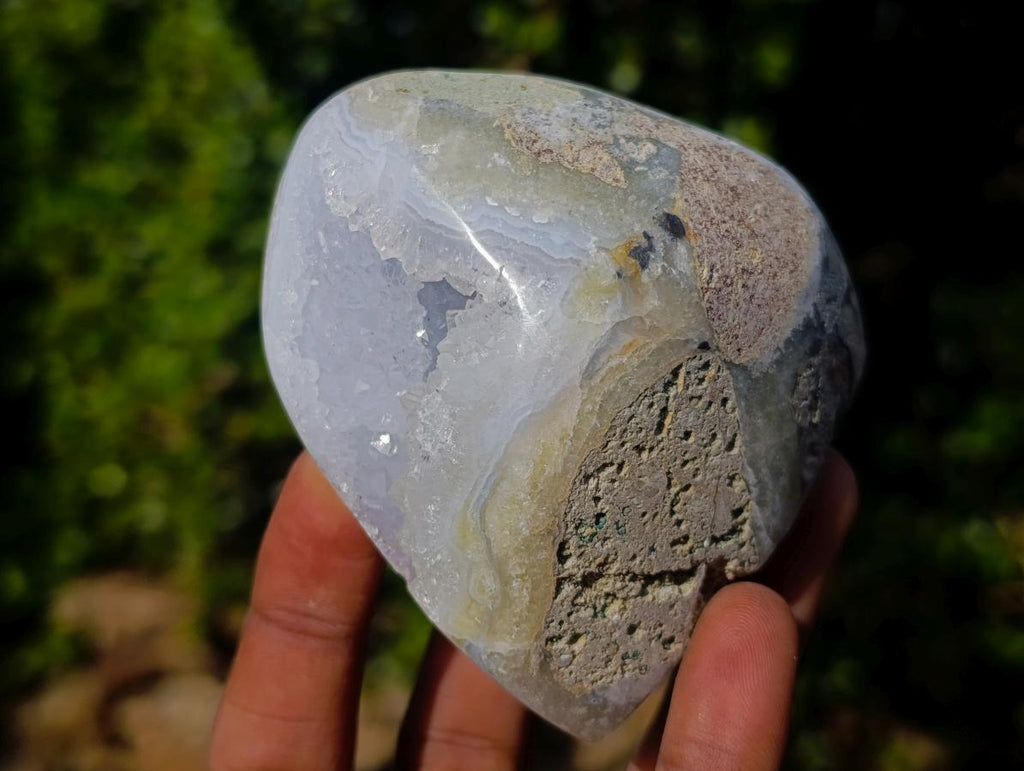 Polished Blue Lace Agate Standing Display Pieces x 6 From Nsanje, Malawi - Toprock Gemstones and Minerals 