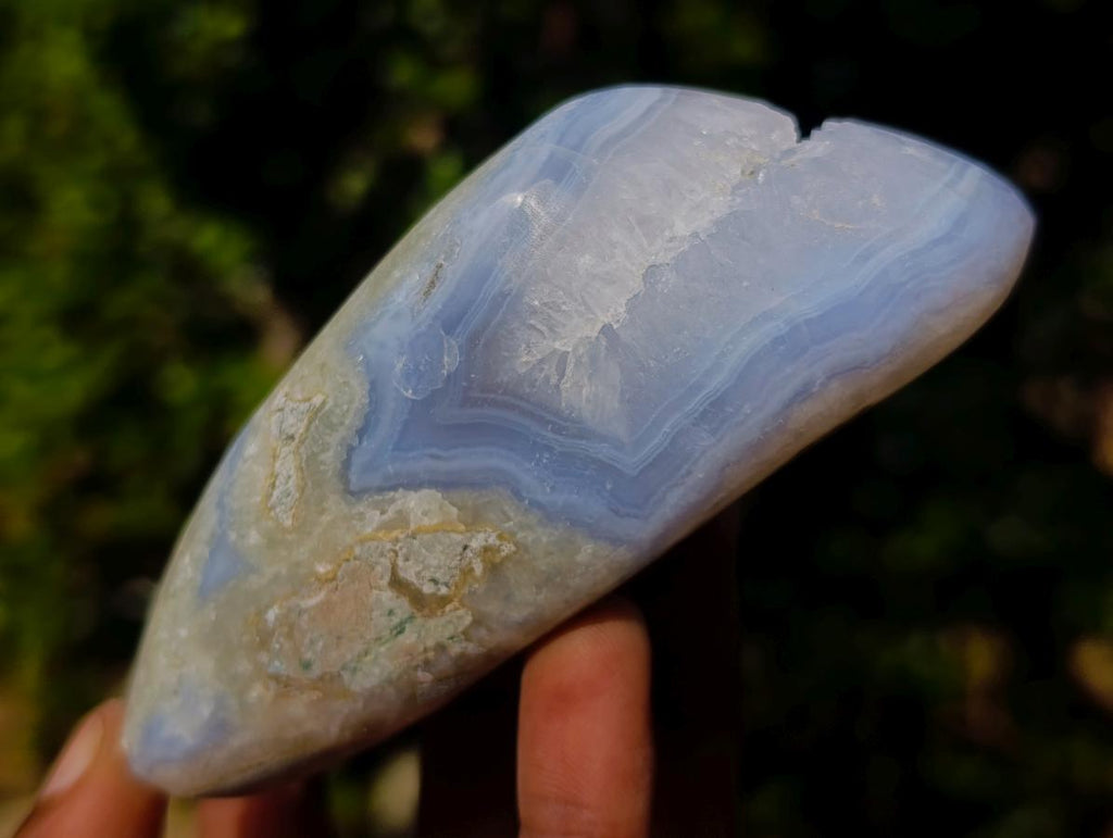 Polished Blue Lace Agate Standing Display Pieces x 6 From Nsanje, Malawi - Toprock Gemstones and Minerals 