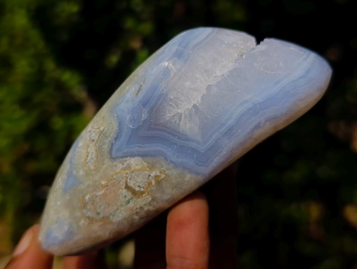 Polished Blue Lace Agate Standing Display Pieces x 6 From Nsanje, Malawi - Toprock Gemstones and Minerals 