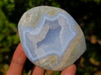 Polished Blue Lace Agate Standing Display Pieces x 6 From Nsanje, Malawi - Toprock Gemstones and Minerals 