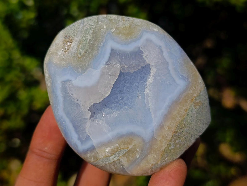 Polished Blue Lace Agate Standing Display Pieces x 6 From Nsanje, Malawi - Toprock Gemstones and Minerals 