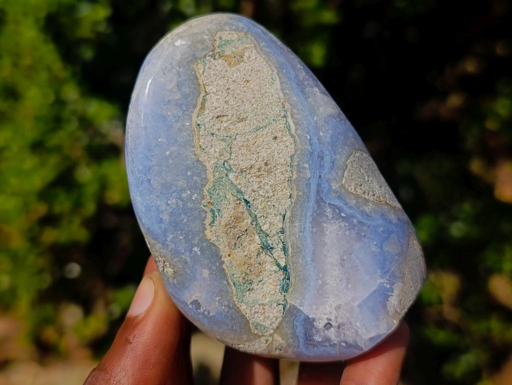 Polished Blue Lace Agate Standing Display Pieces x 6 From Nsanje, Malawi - Toprock Gemstones and Minerals 