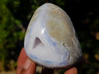 Polished Blue Lace Agate Standing Display Pieces x 6 From Nsanje, Malawi - Toprock Gemstones and Minerals 