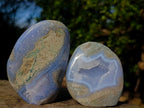 Polished Blue Lace Agate Standing Display Pieces x 6 From Nsanje, Malawi - Toprock Gemstones and Minerals 
