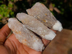 Natural Drusy Quartz Coated Spearhead Calcite Specimens x 12 From Albert's Mountain, Lesotho - Toprock Gemstones and Minerals 
