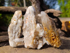 Natural Drusy Quartz Coated Spearhead Calcite Specimens x 12 From Albert's Mountain, Lesotho - Toprock Gemstones and Minerals 