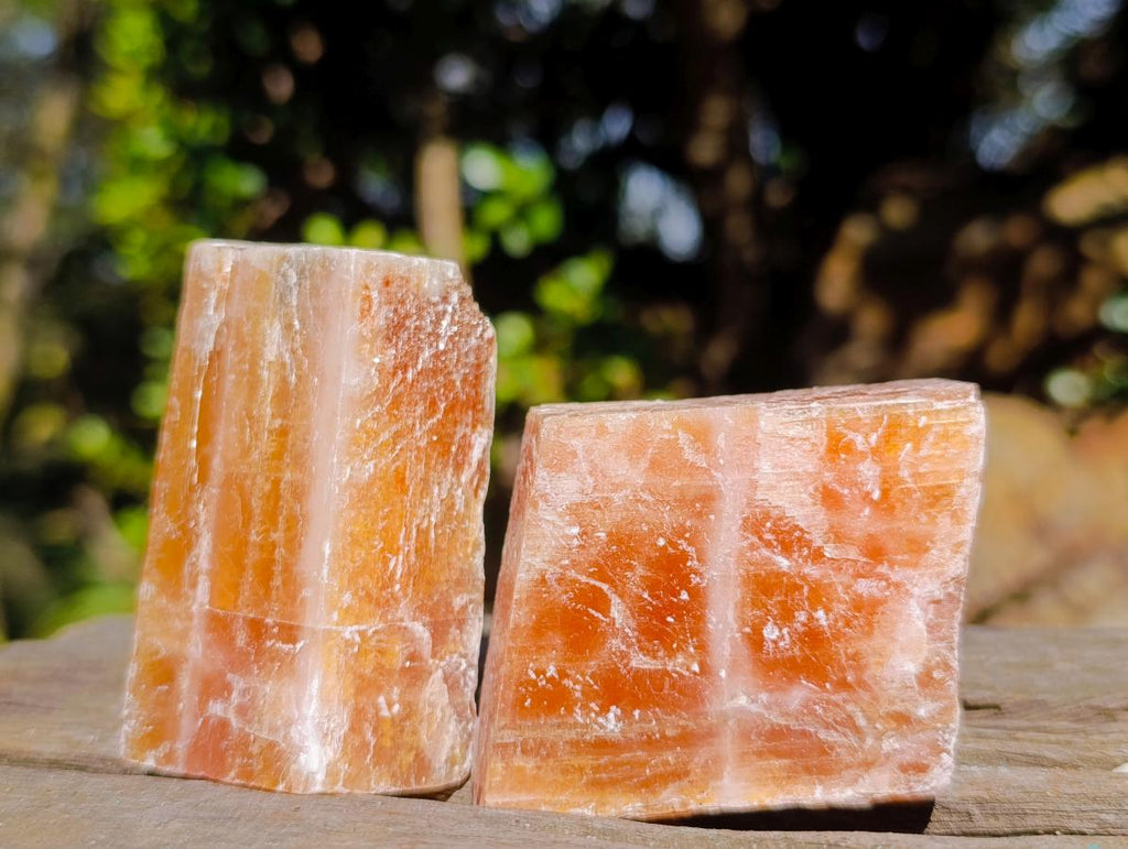 Natural Rhombohedral Sunset Orange Calcite Specimens x 24 From Spitzkop, Namibia - Toprock Gemstones and Minerals 