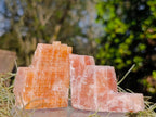 Natural Rhombohedral Sunset Orange Calcite Specimens x 24 From Spitzkop, Namibia - Toprock Gemstones and Minerals 