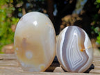 Polished Banded Agate Galets x 12 From Madagascar - Toprock Gemstones and Minerals 