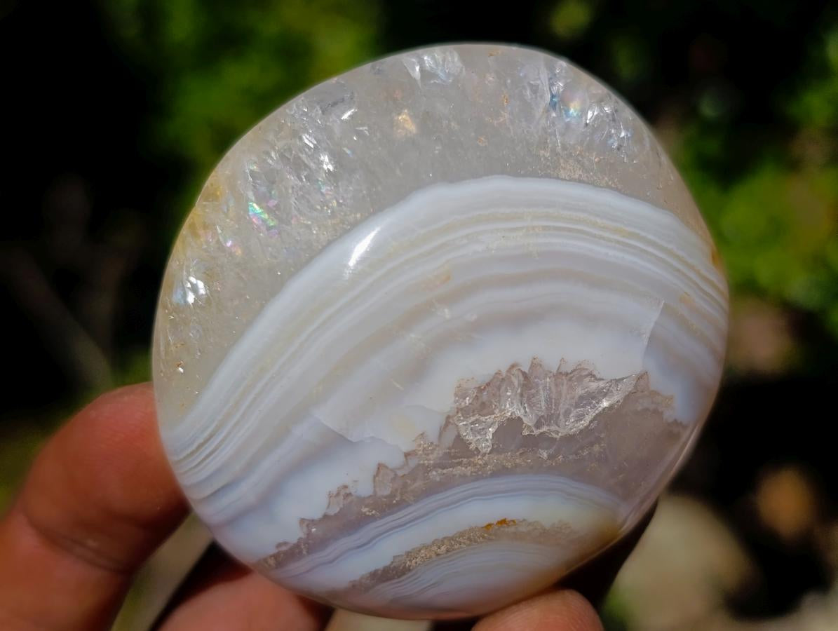 Polished Banded Agate Galets x 12 From Madagascar - Toprock Gemstones and Minerals 