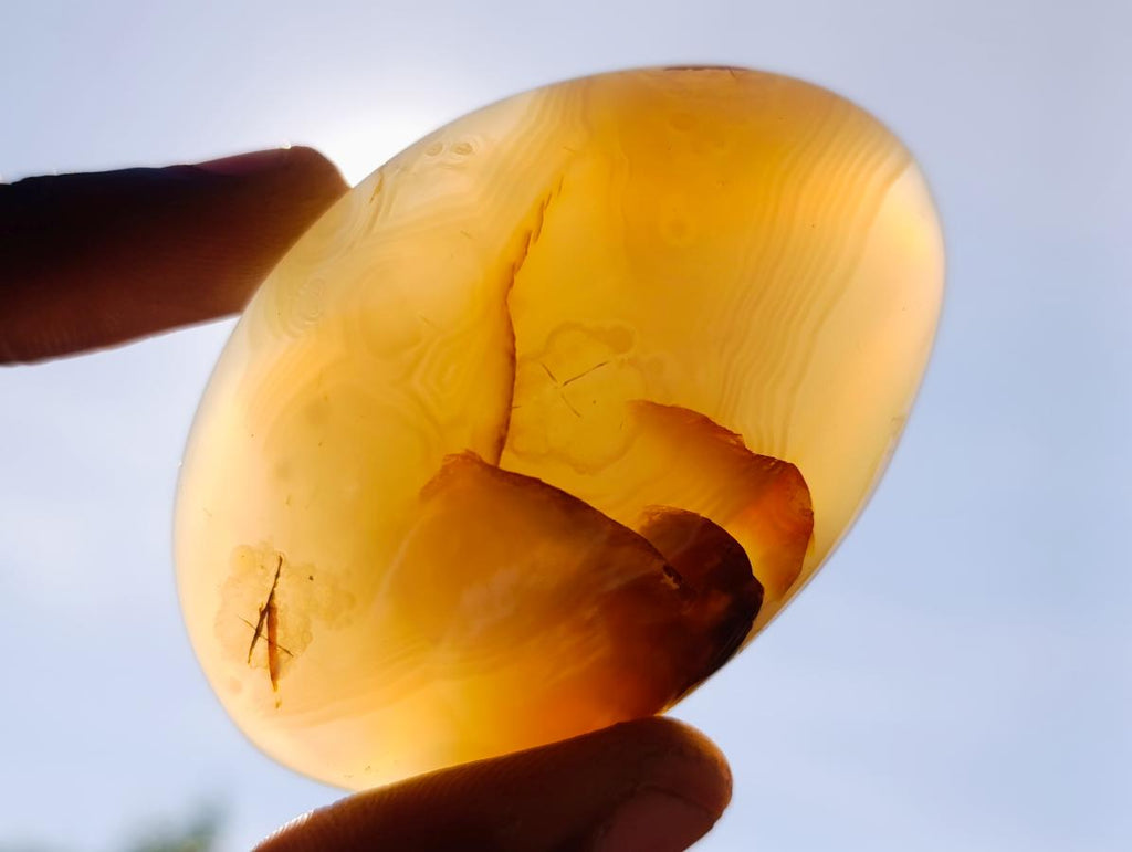 Polished Banded Agate Galets x 12 From Madagascar - Toprock Gemstones and Minerals 
