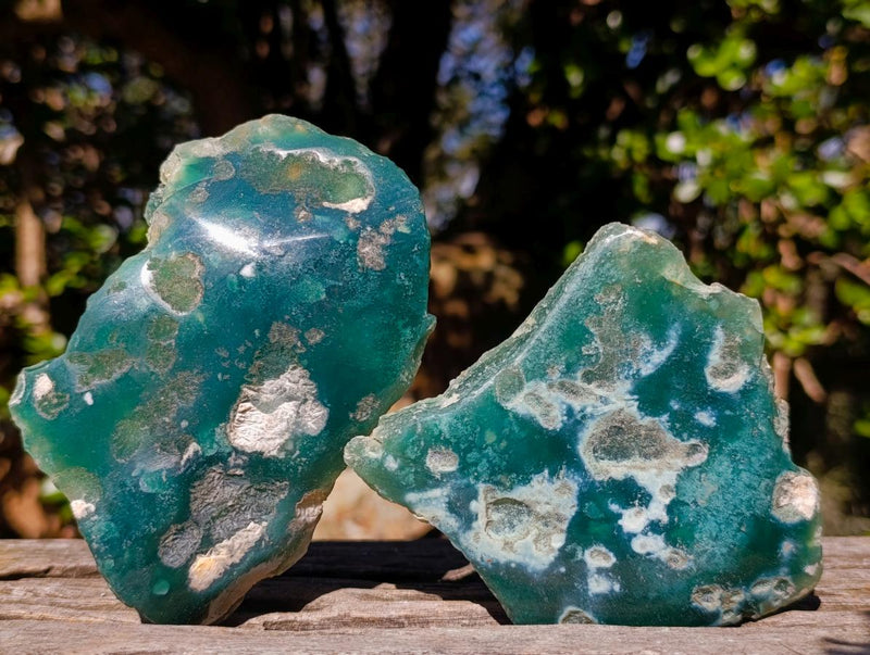 Polished On One Side Mtorolite Chrysoprase Slices x 12 From Mutorashanga, Zimbabwe - Toprock Gemstones and Minerals 