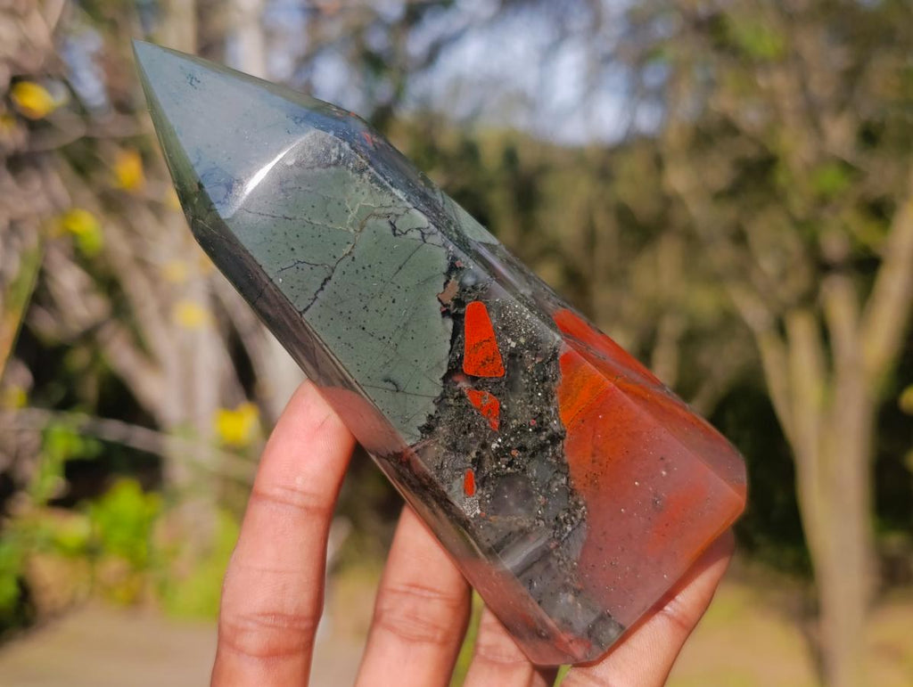 Polished Bloodstone Display Crystal Points x 3 From Swaziland - Toprock Gemstones and Minerals 