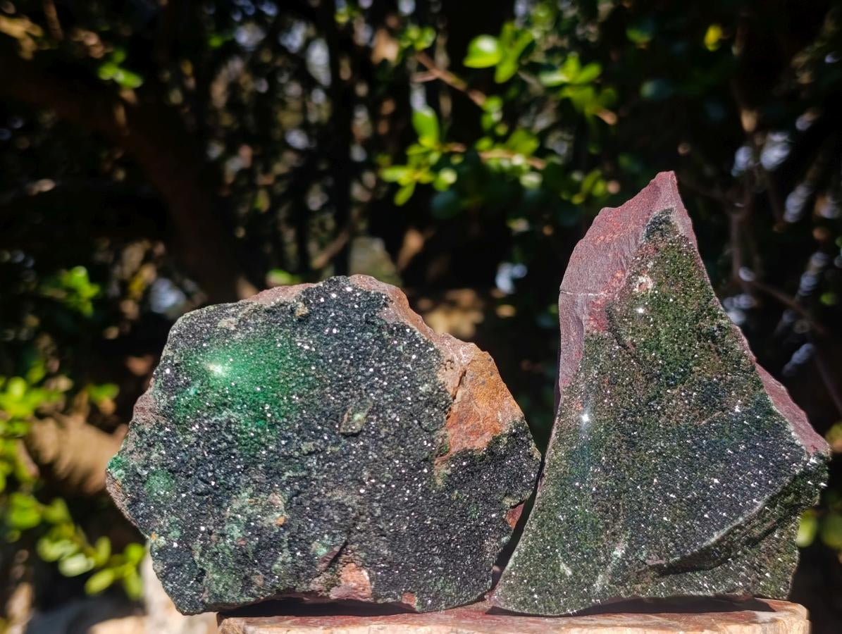 Natural Libethenite Crystals on Dolomite Matrix Specimens x 3 From Shituru, Congo - Toprock Gemstones and Minerals 