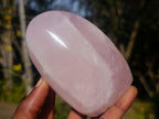 Polished Gemmy Rose Quart Standing Display Pieces x 3 From Madagascar - Toprock Gemstones and Minerals 