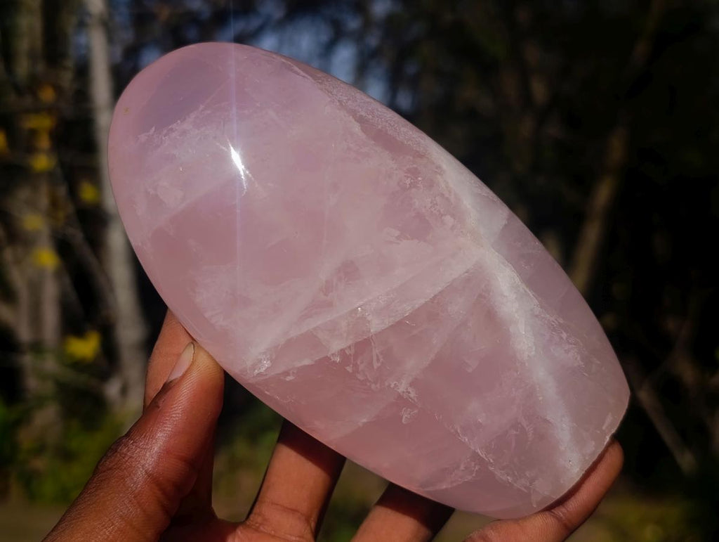 Polished Gemmy Rose Quart Standing Display Pieces x 3 From Madagascar - Toprock Gemstones and Minerals 